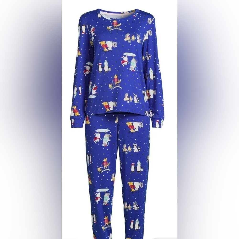 Secret Treasures Women Blue Pajama Set with Animal Design